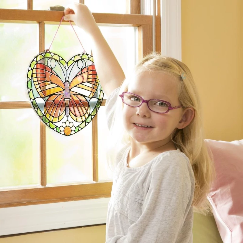 Melissa & Doug Kreatív játék, Ólomüveg képkészítő készlet, pillangó