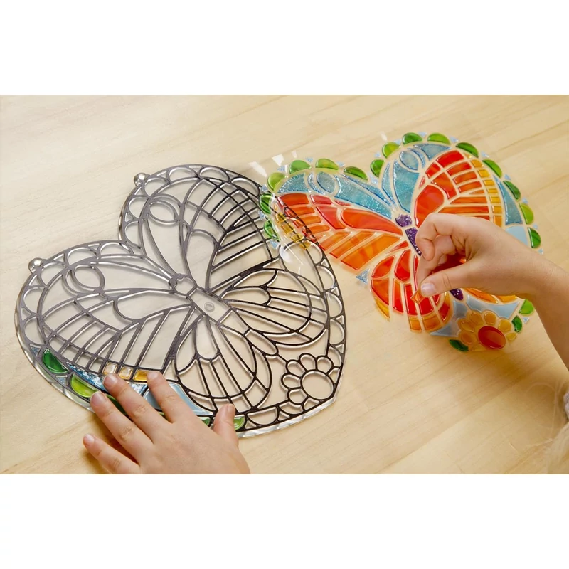 Melissa & Doug Kreatív játék, Ólomüveg képkészítő készlet, pillangó