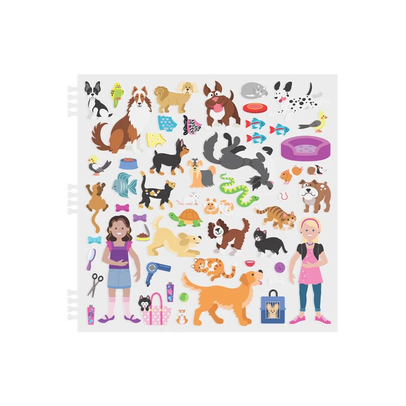 Melissa & Doug Kreatív játék, Pufi matrica készlet, házi kedvencek