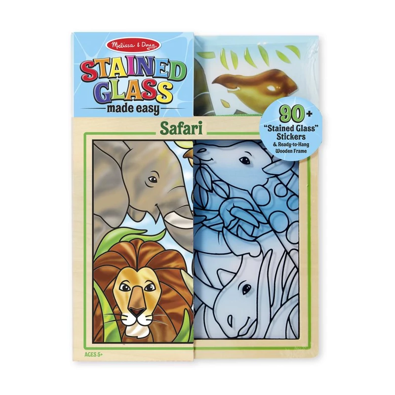 Melissa & Doug Kreatív játék, Ólomüveg képkészítő készlet, szafari