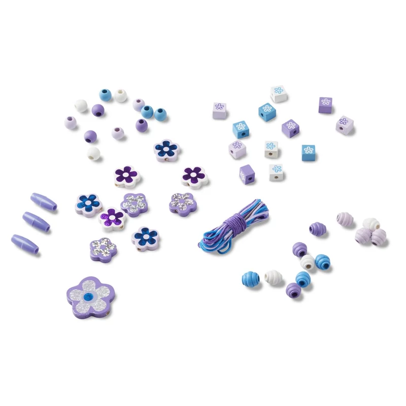 Melissa & Doug Kreatív játék, Fa gyöngy szett, ragyogó virágok