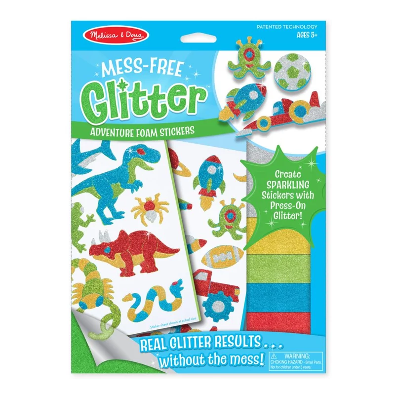 Melissa & Doug Kreatív játék, Glitter pufi matrica készítő, kaland