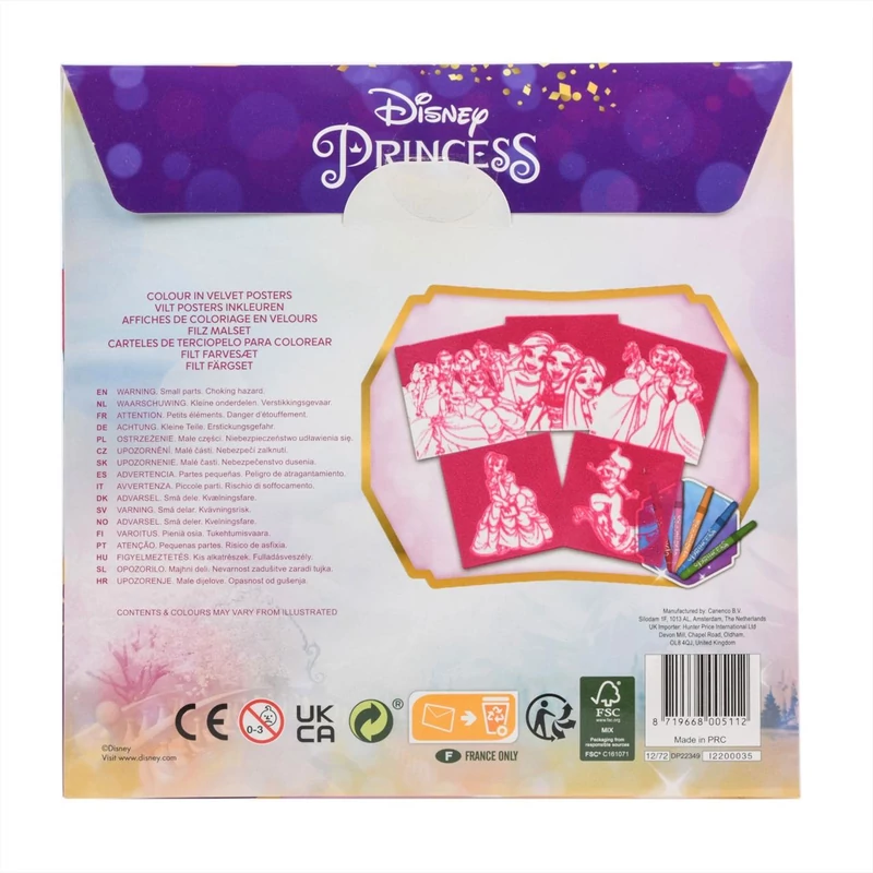 Canenco Disney Princess bársonyos színező szett, 5 db-os