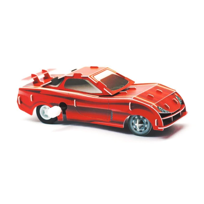 Felhúzható 3D puzzle - piros versenyautó