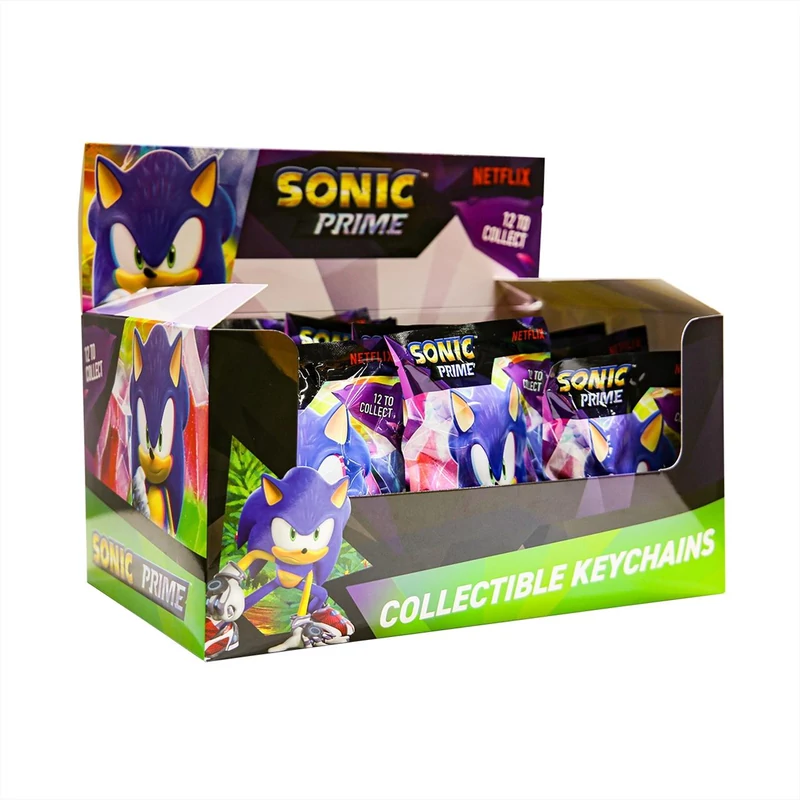 Sonic Prime meglepetés minifigura kulcstartó tasakban - 12 féle