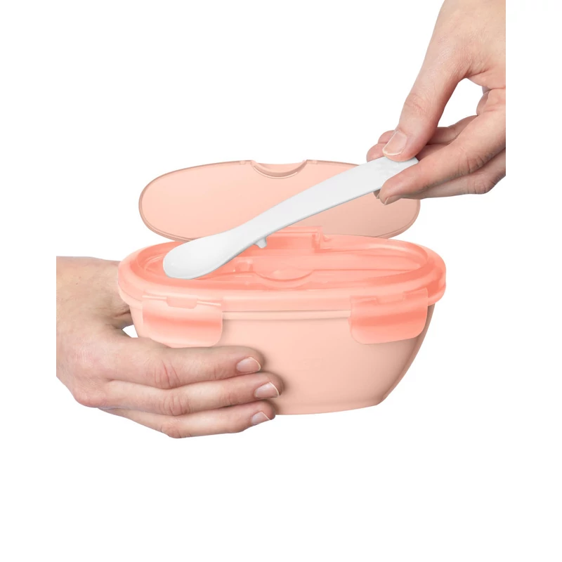 Skip Hop utazó tálka kanállal rózsaszín