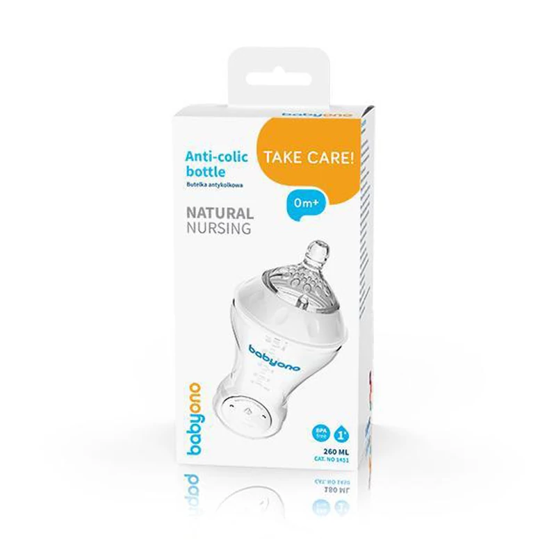 BabyOno cumisüveg Natural Nursing mûanyag anti-colic 260 ml 1451