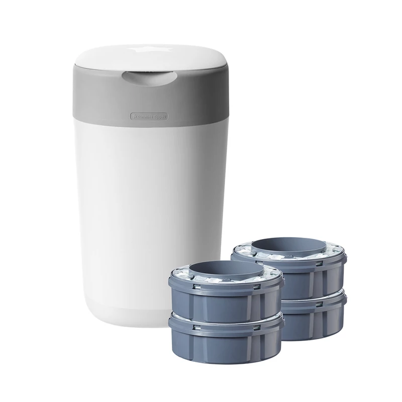 Tommee Tippee pelenkacsomagoló utántöltő 4db,  pelenkatároló szemetessel Twist & Click