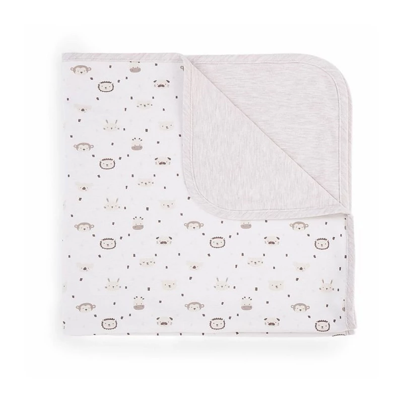 Kikkaboo takaró jersey kétoldalas 80x80cm majmocskás bézs