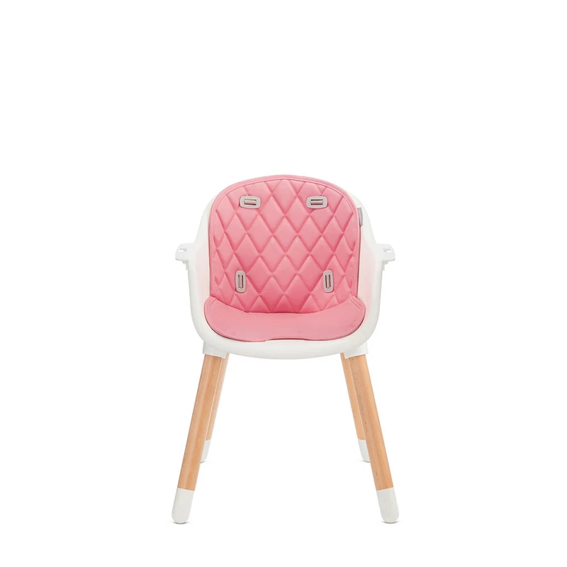Kinderkraft etetőszék Sienna 2in1 fa lábbal pink