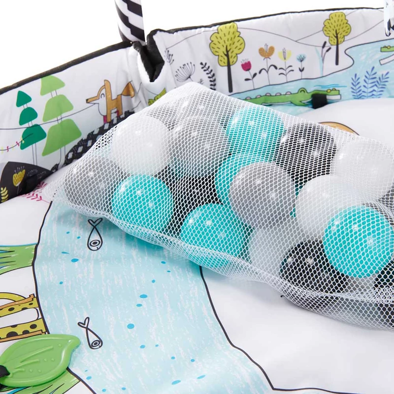 Kinderkraft játszószõnyeg SmartPlay játékhíddal, felhajtható széllel és labdákkal