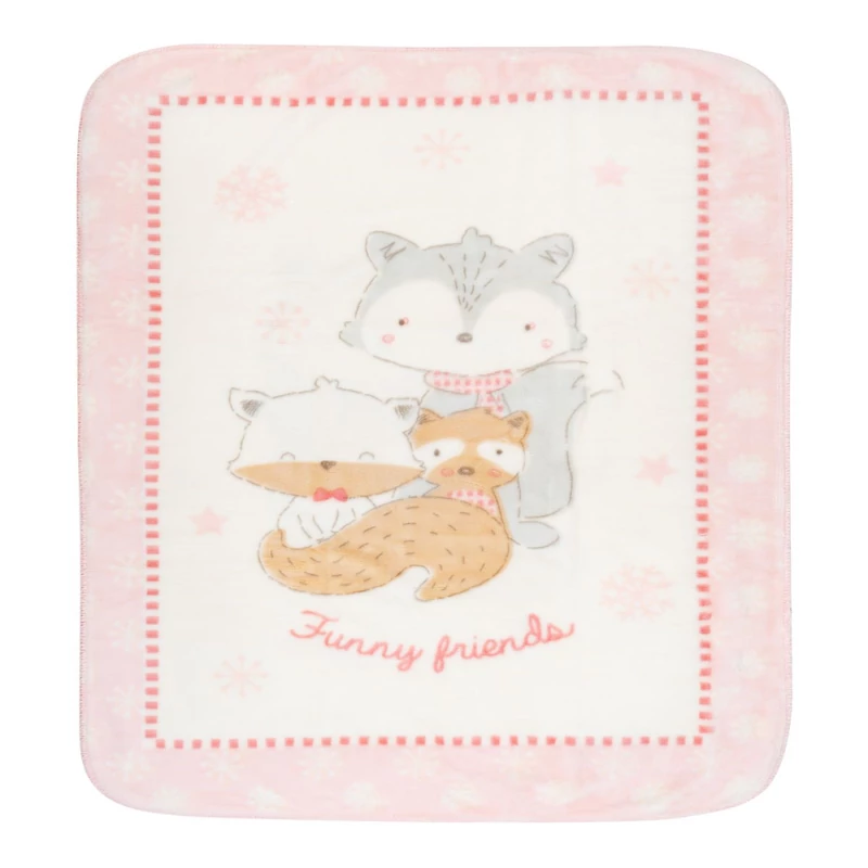Kikkaboo takaró polár 80x110cm Vidám Barátok Pink