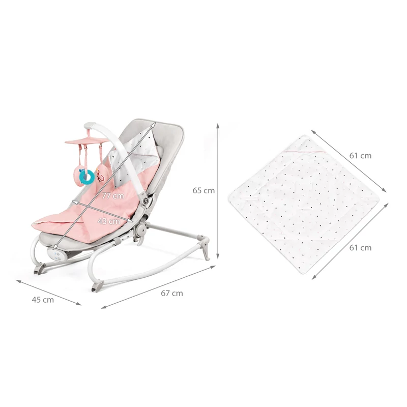 Kinderkraft pihenőszék Felio rezgő zenélő pink