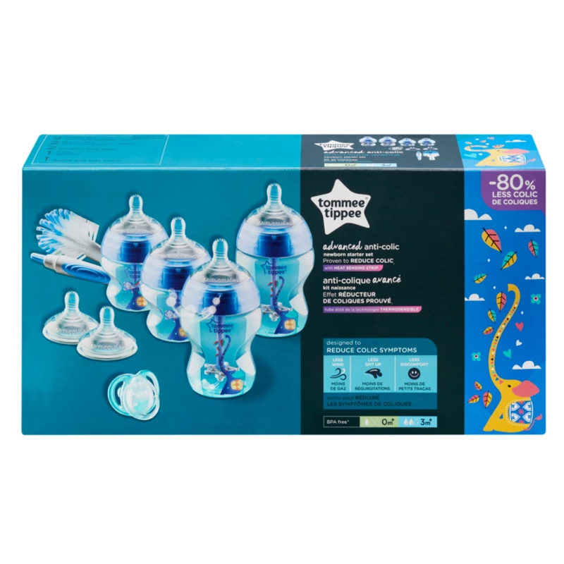 Tommee Tippee cumisüveg Advanced anti colic újszülött kezdő szett kék