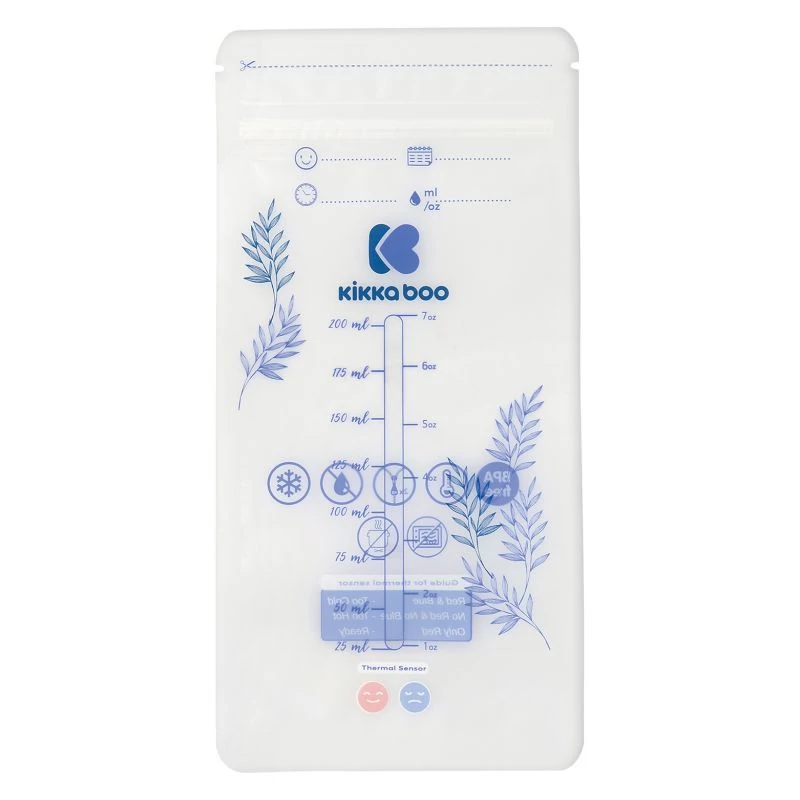 Kikkaboo anyatejtároló tasak 200ml 25db hőmérséklet érzékelővel