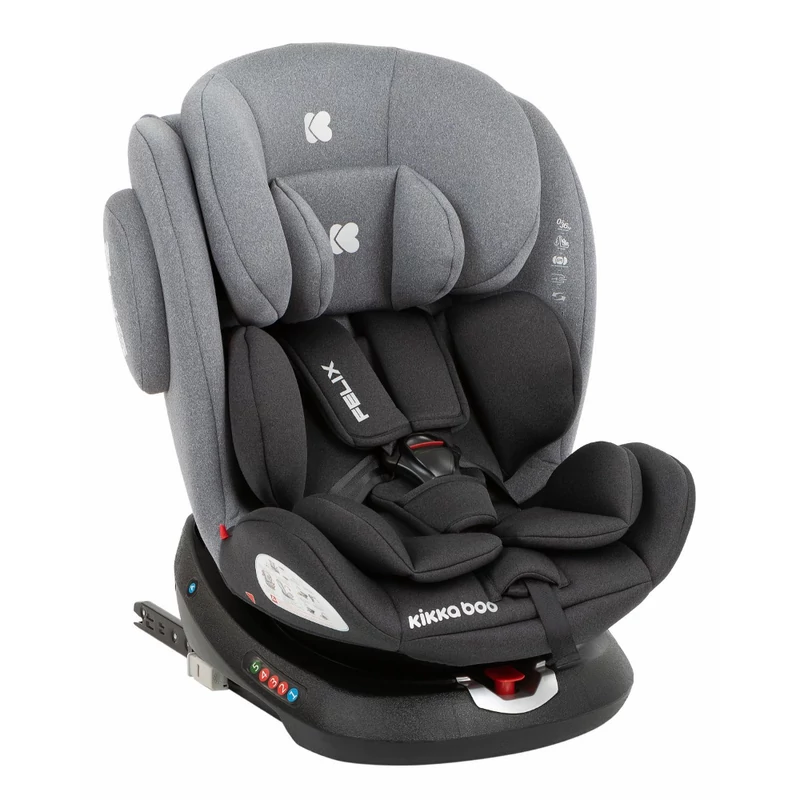 Kikkaboo gyerekülés Felix 360 Isofix 0-36 kg sötétszürke