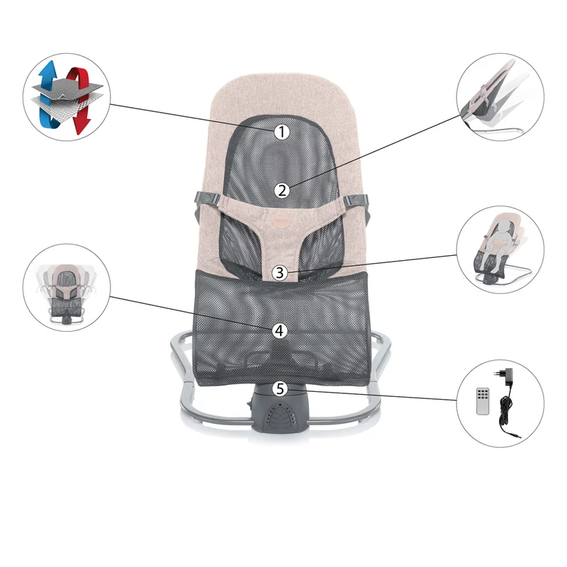 Zopa elektromos hinta Moyo Air - ringató/zenélõ  bézs