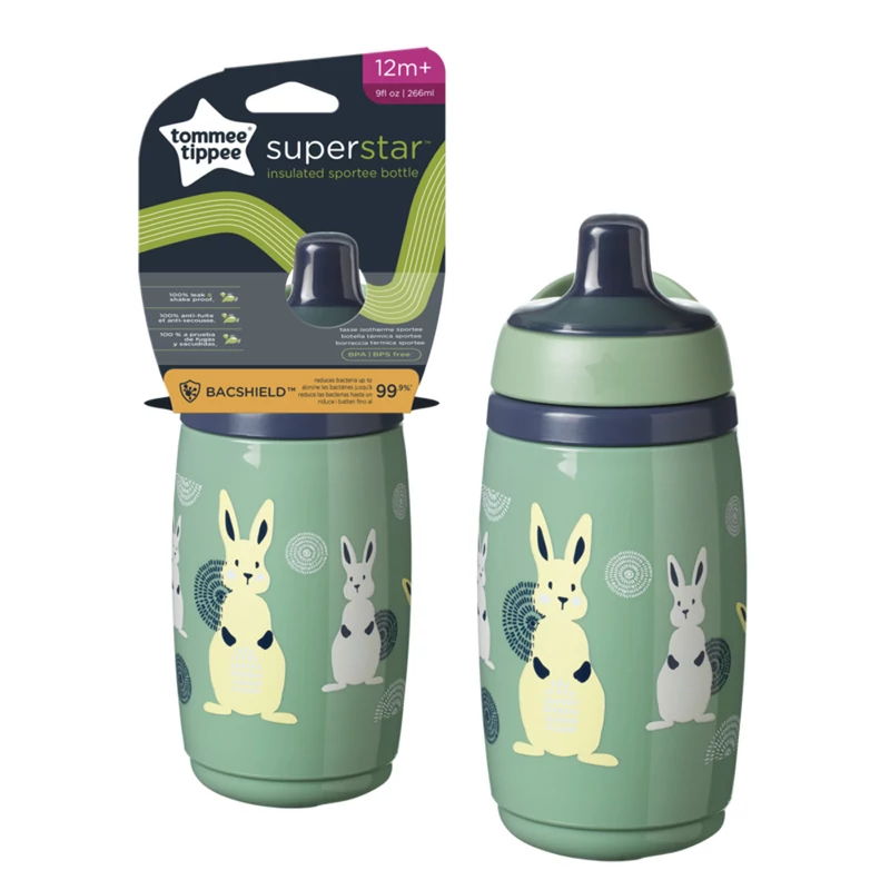 Tommee Tippee itatópohár - Superstar Insulated Sportee Bottle sportkupakos hõtartó 266ml 12hó zöld
