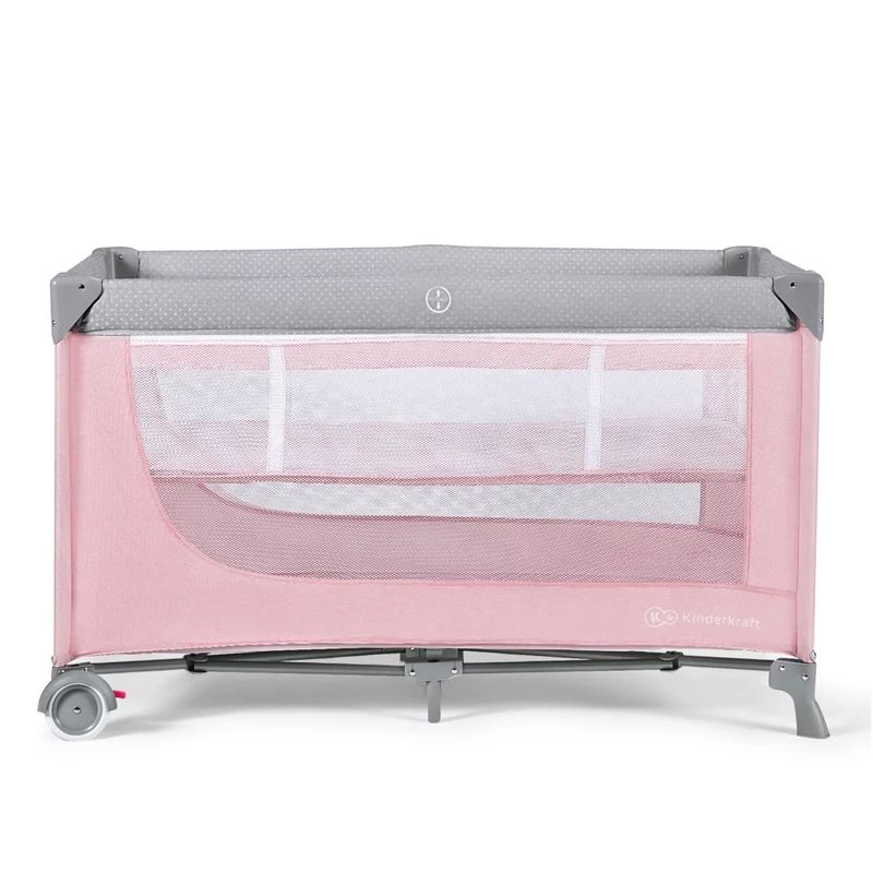 Kinderkraft utazóágy - Leody - állítható magasságú pink