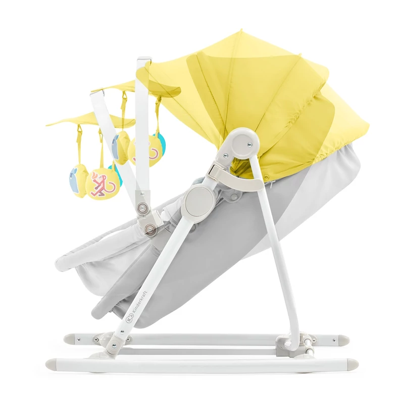 Kinderkraft 5in1 bölcső-babaágy-hinta-pihenőszék-szék - Unimo Up sárga