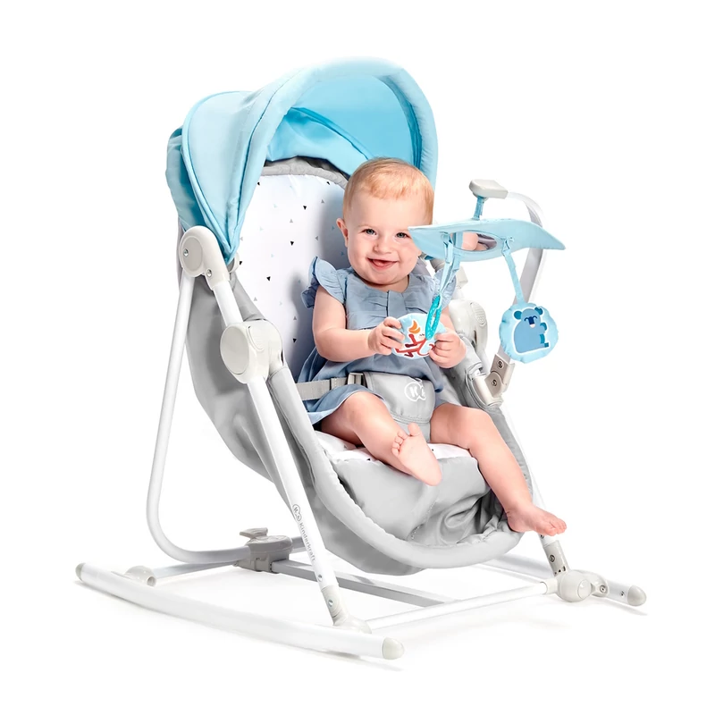 Kinderkraft 5in1 bölcső-babaágy-hinta-pihenőszék-szék - Unimo Up világoskék