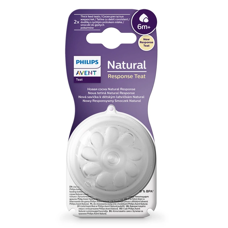Philips AVENT etetőcumi Natural Response 2db sûrûbb ételekhez 6hó
