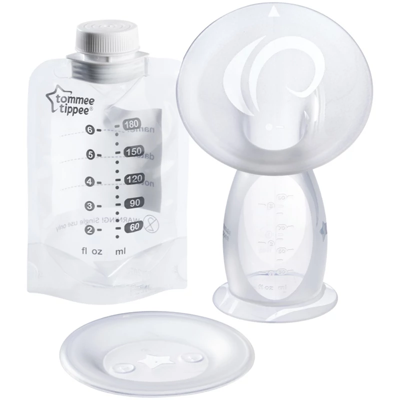 Tommee Tippee mellszívó kézi szilikon Made for me anyatejtárolóval és sterilizáló zacskóval