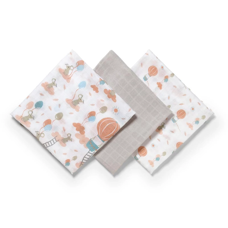 BabyOno textilpelenka színes 3db bambusz világosszürke 397/09