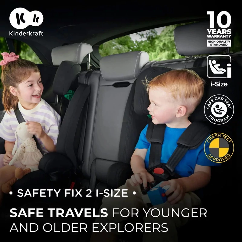 Kinderkraft gyerekülés Safety Fix 2 i-Size Isofix 76-150cm szürke