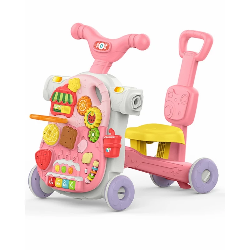 Kikkaboo készségfejlesztő járássegítő és asztal 4az1-ben Sweet Escape pink