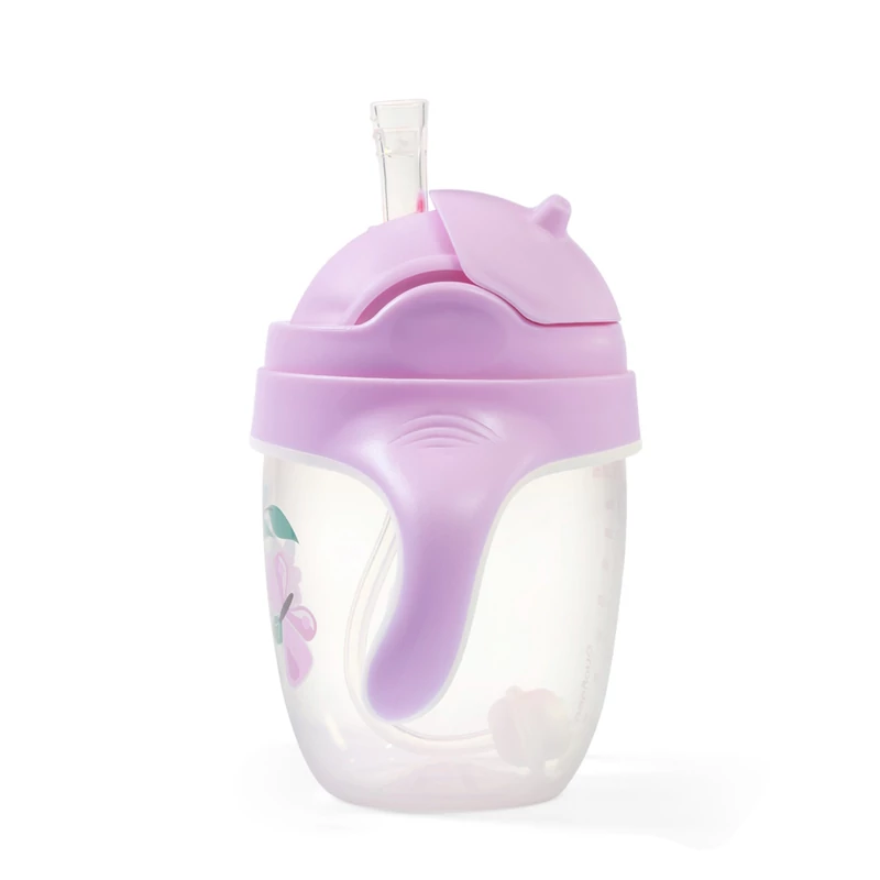 BabyOno itatópohár szívószállal füllel 240ml lila 1464/05