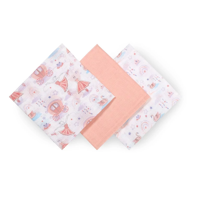 BabyOno textilpelenka színes 3db rózsaszín 348/11