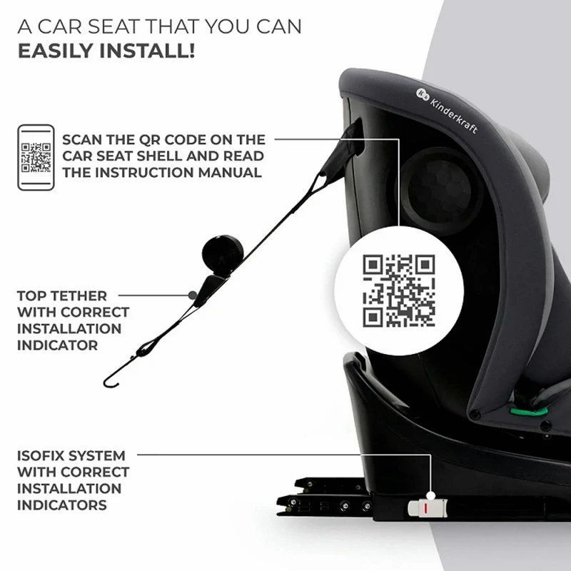 Kinderkraft gyerekülés I-Grow i-Size Isofix 40-150cm szürke