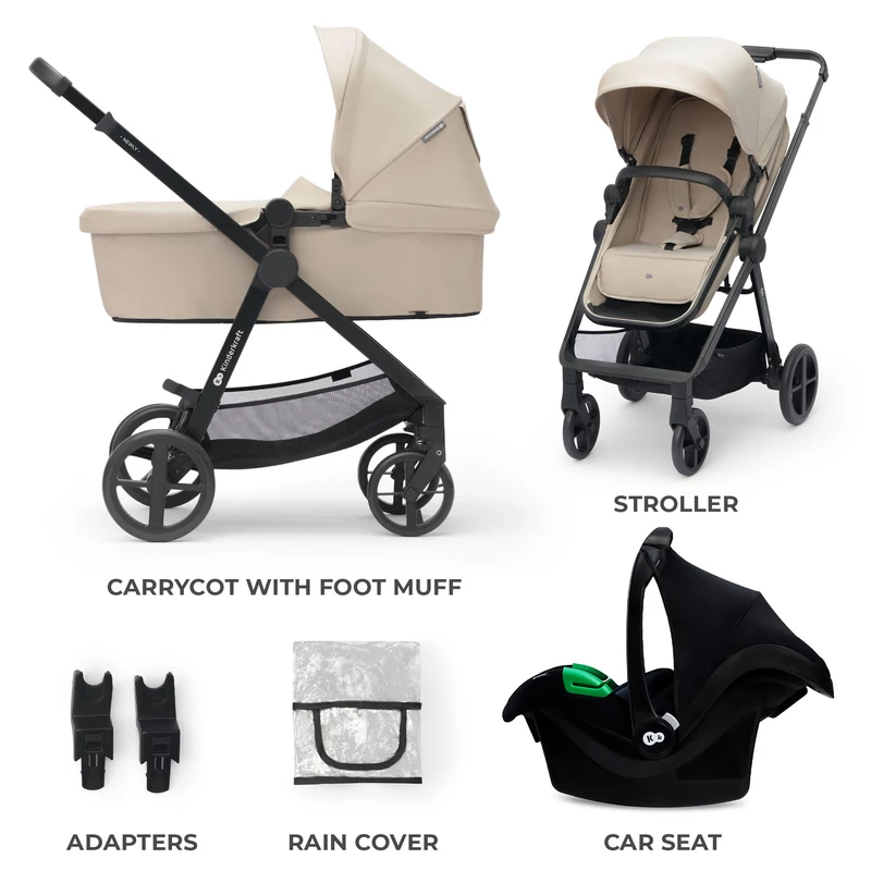 Kinderkraft babakocsi többfunkciós NEWLY 3in1 MINK PRO  bézs
