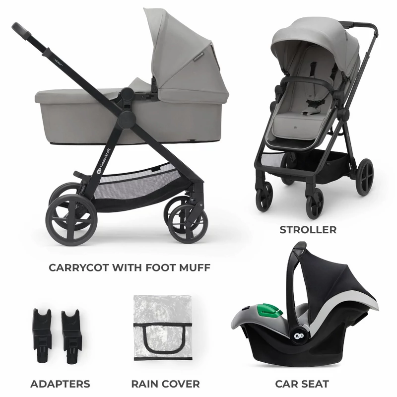 Kinderkraft babakocsi többfunkciós NEWLY 3in1 MINK PRO szürke