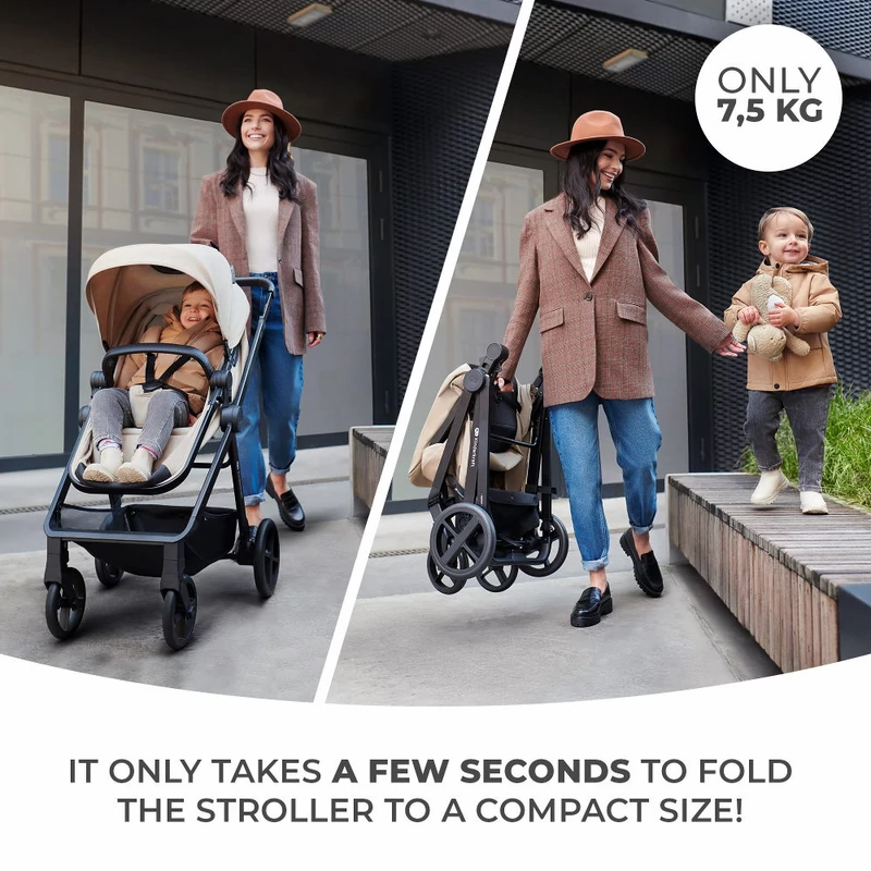 Kinderkraft babakocsi többfunkciós NEWLY 3in1 MINK PRO szürke