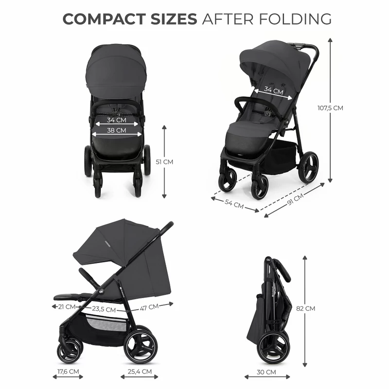 Kinderkraft sportbabakocsi 25 kg Trig 3 Granite grey