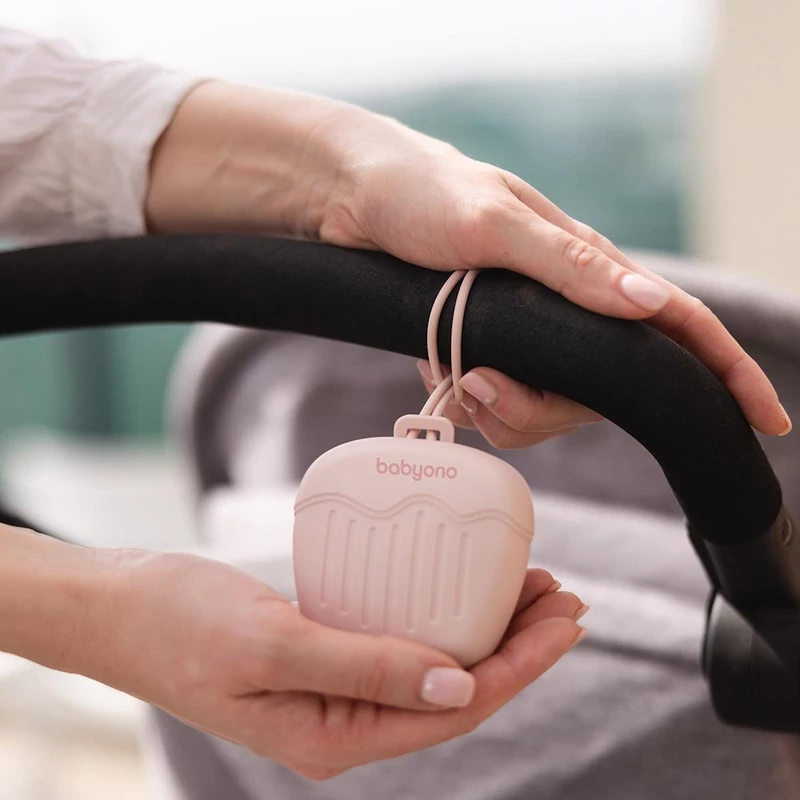 BabyOno szilikon cumitartó doboz 2cuminak rózsaszín 1656/02