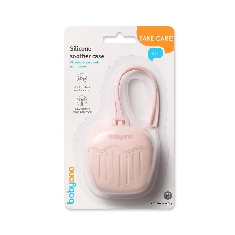 BabyOno szilikon cumitartó doboz 2cuminak rózsaszín 1656/02