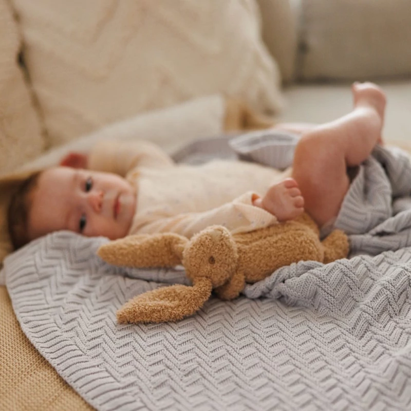 BabyOno takaró organikus pamut kötött 75x100cm szürke 1647/02