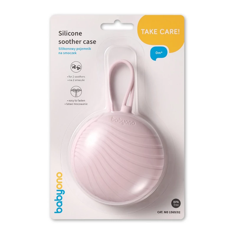 BabyOno cumitartó tok 2 cuminak szilikon cipzárral rózsaszín 1569/02