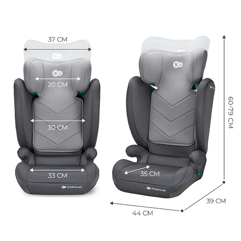 Kinderkraft gyerekülés I-SPARK i-Size 100-150cm szürke