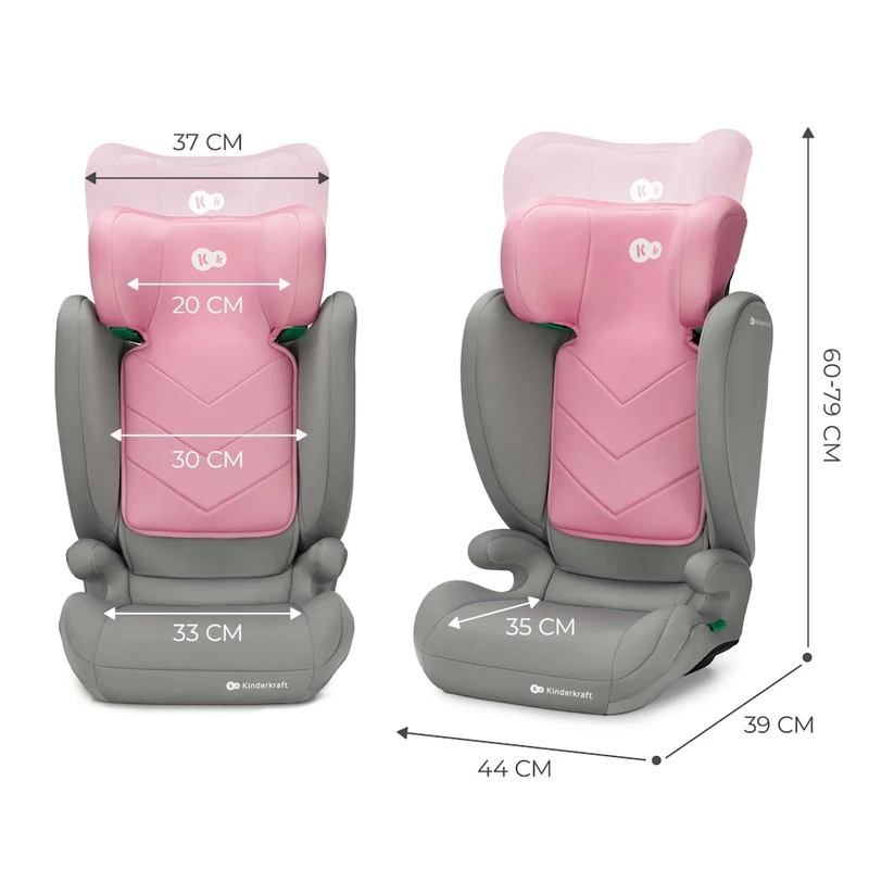 Kinderkraft gyerekülés I-SPARK i-Size 100-150cm pink