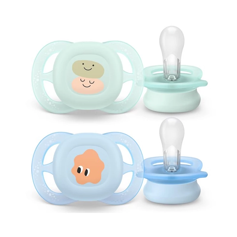 Philips AVENT játszócumi Ultra Start mintás 0-2hó fiús 2db
