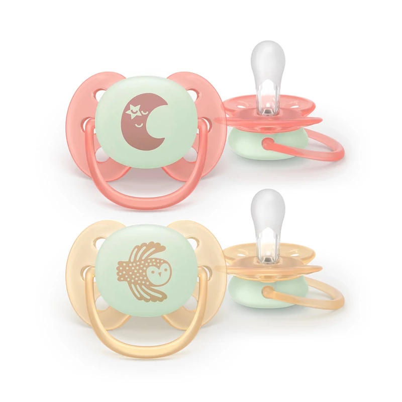 Philips AVENT játszócumi Ultrasoft éjszakai hold 0-6hó lányos 2db