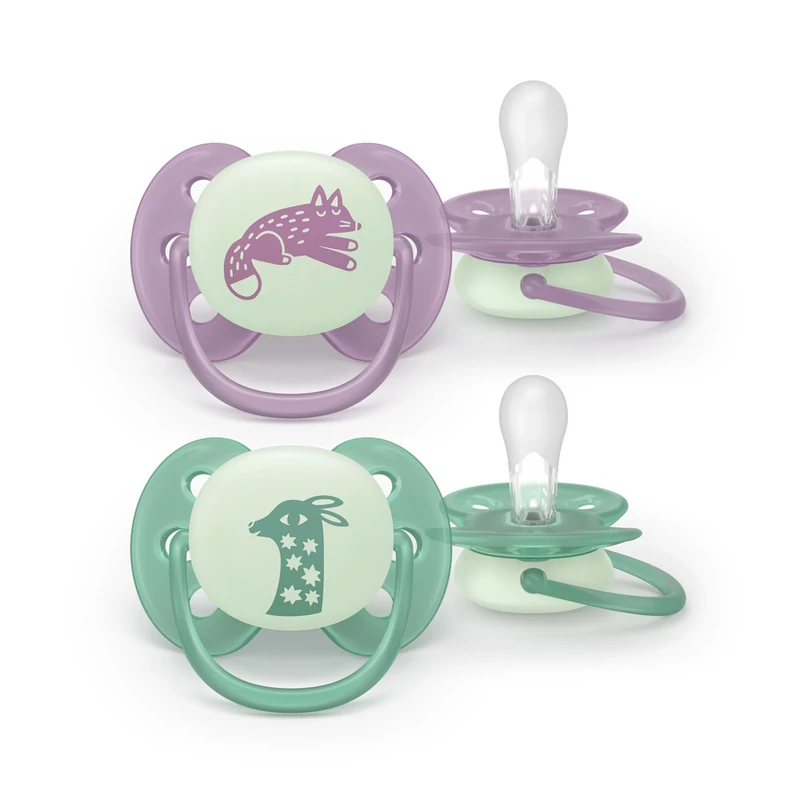 Philips AVENT játszócumi Ultrasoft éjszakai róka 6-18hó lányos 2db
