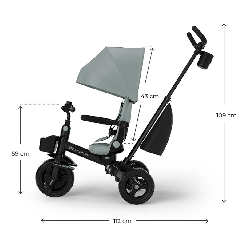 Kinderkraft tricikli 6in1 AVEO 2 PLUS  zöld
