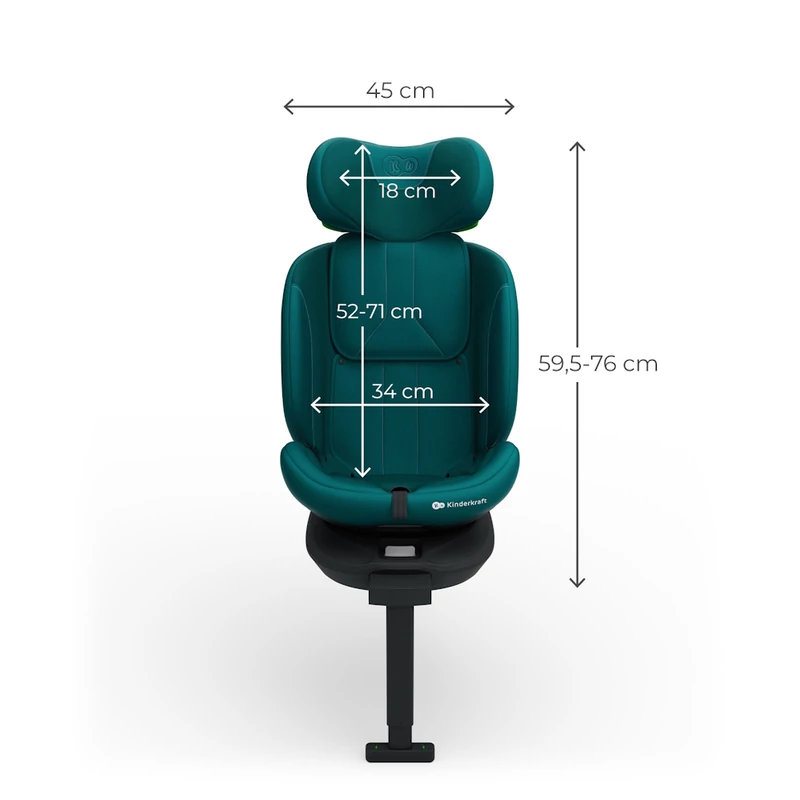 Kinderkraft gyerekülés I-360 Plus 2 i-Size Isofix 40-150cm zöld