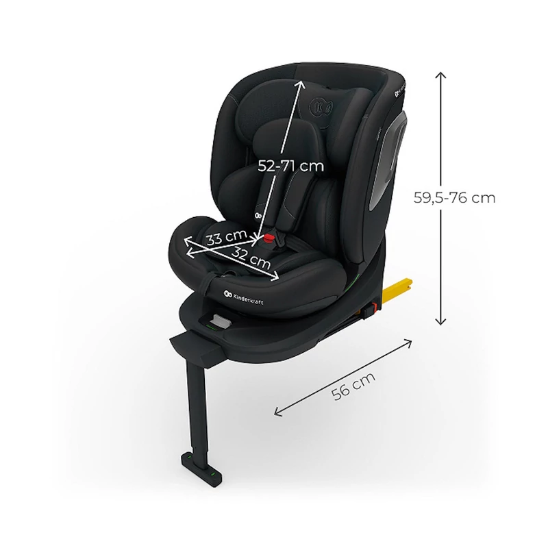 Kinderkraft gyerekülés I-360 Plus 2 i-Size Isofix 40-150cm fekete
