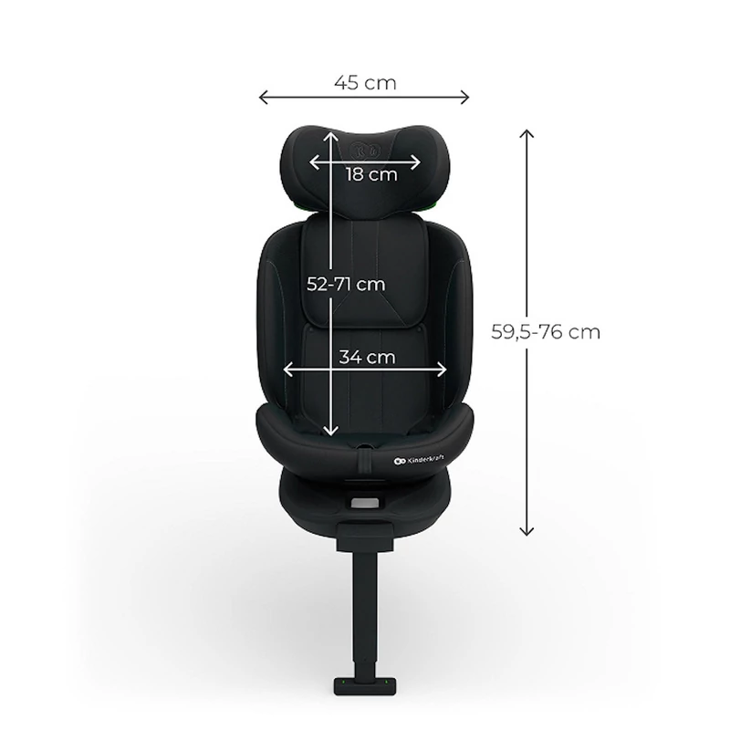 Kinderkraft gyerekülés I-360 Plus 2 i-Size Isofix 40-150cm fekete